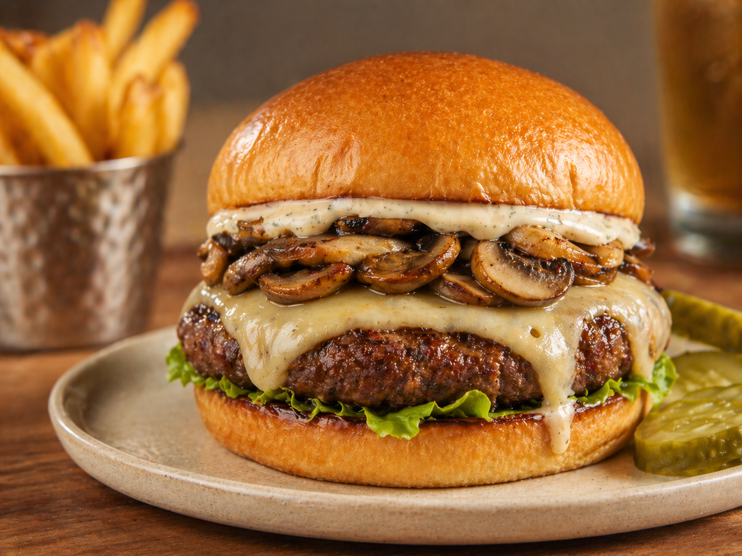 Mushroom Melt Burger
